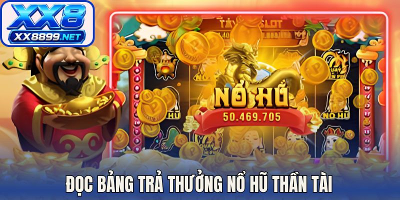 Đọc bảng trả thưởng nổ hũ thần tài